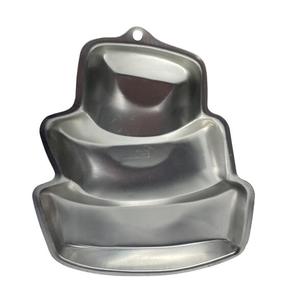 Wilton 2004 Cake Pan 3-Tier Topsy Turvy Wedding Anniversary Celebration Aluminum - Picture 3 of 3
